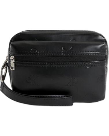CALVIN KLEIN UMHÄNGETASCHE MIT GEPRÄGTEM LOGO - SCHWARZ
