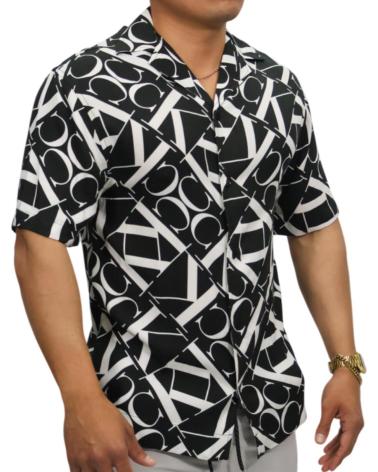 CALVIN KLEIN CAMISA DE PLAYA ESTAMPADA MONOGRAMA NEGRO