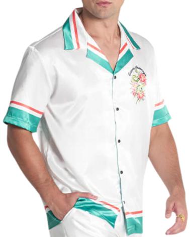 CHEMISE BOTANIQUE LIGNE VERTE BLANCHE GIANNI KAVANAGH