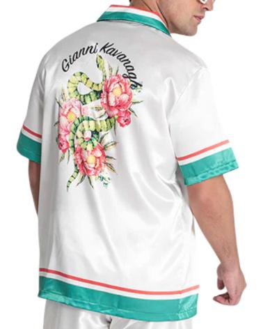 CHEMISE BOTANIQUE LIGNE VERTE BLANCHE GIANNI KAVANAGH