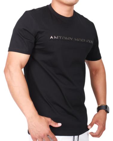 ANTONY MORATO BLACK LAMINATED LOGO T-SHIRT