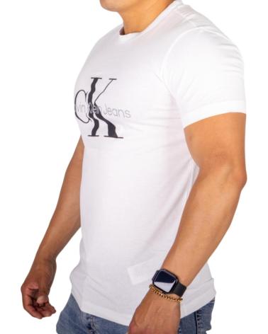 CALVIN KLEIN SLIM T-SHIRT WEISS MIT MONOGRAMM
