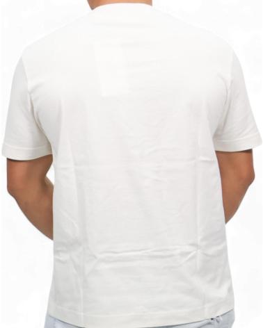 CALVIN KLEIN CHENILLE T-SHIRT MIT MONOGRAMM - ELFENBEIN