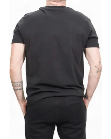 CALVIN KLEIN CHENILLE T-SHIRT MIT MONOGRAMM - SCHWARZ