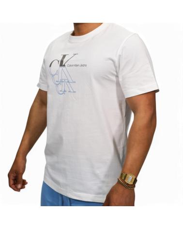 CALVIN KLEIN WEISSES BASIC 3D MONOGRAMM T-SHIRT