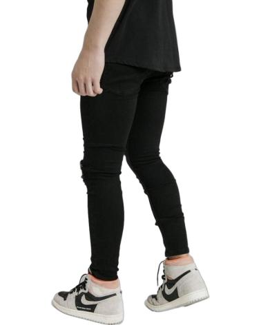 SIKSILK JEANS ILLUSIVE LONDON NINO CON PARCHE DISTRESSED FLORAL NEGR