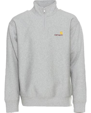 CARHARTT WIP SUDADERA HALF ZIP AMERICAN SCRIPT SWEAT GREY HEATHER NAN
