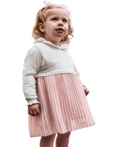 MAYORAL VESTIDOS CASUAL PARA NINA 2906 VESTIDO COMBINADO PLISADO ROSA