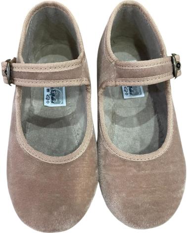 ANDREA RUIZ 800 VELVET MARY JANE IN CAMEL WITH BUCKLE NARANJA