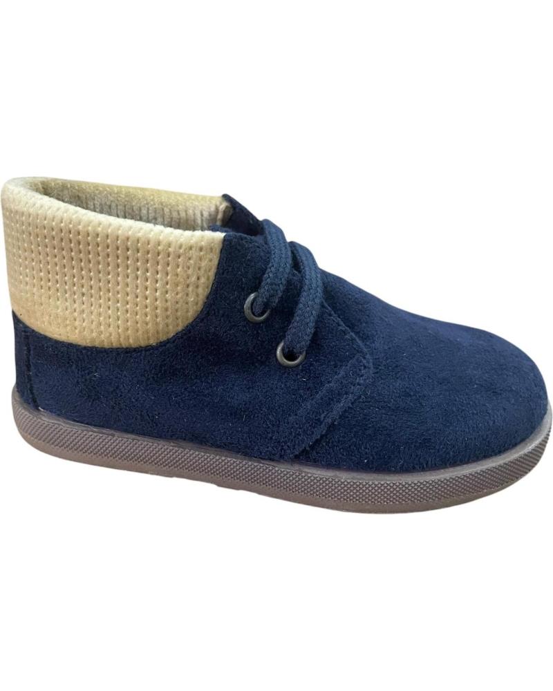 ANDREA RUIZ 1111 NAVY PISACACAS ANKLE BOOT WITH KNITTED COLLAR AZUL