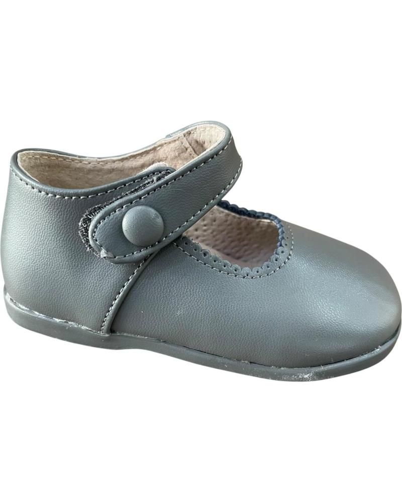 BUBBLE BOBBLE MARY JANE SHOES B858 GREY LEATHER GRIS