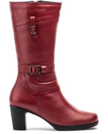 JAM LEATHER BOOTS WITH ELEGANT HEEL AND MID-CALF SHAFT IN GARNET AZUL