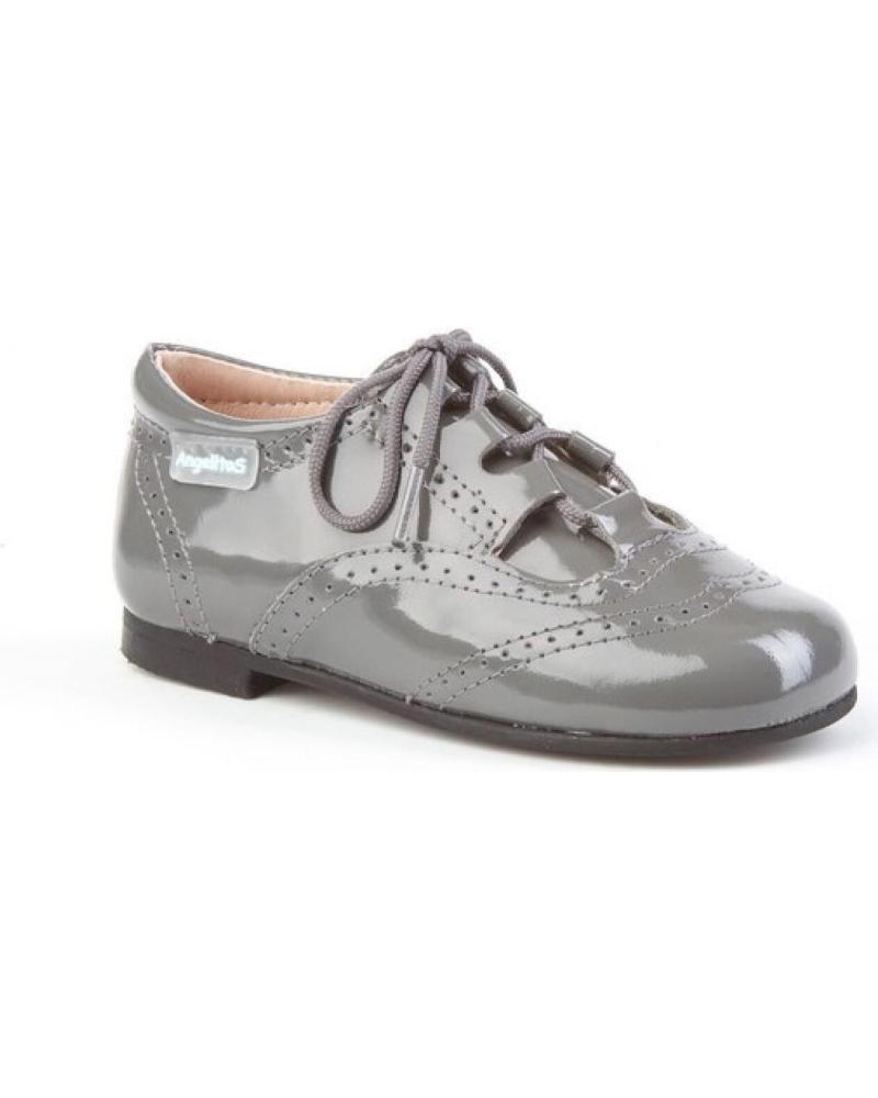 ZAPATOS OXFORD ANGELITOS DE CHAROL PARA NIÑO/A COLOR GRIS GRIS