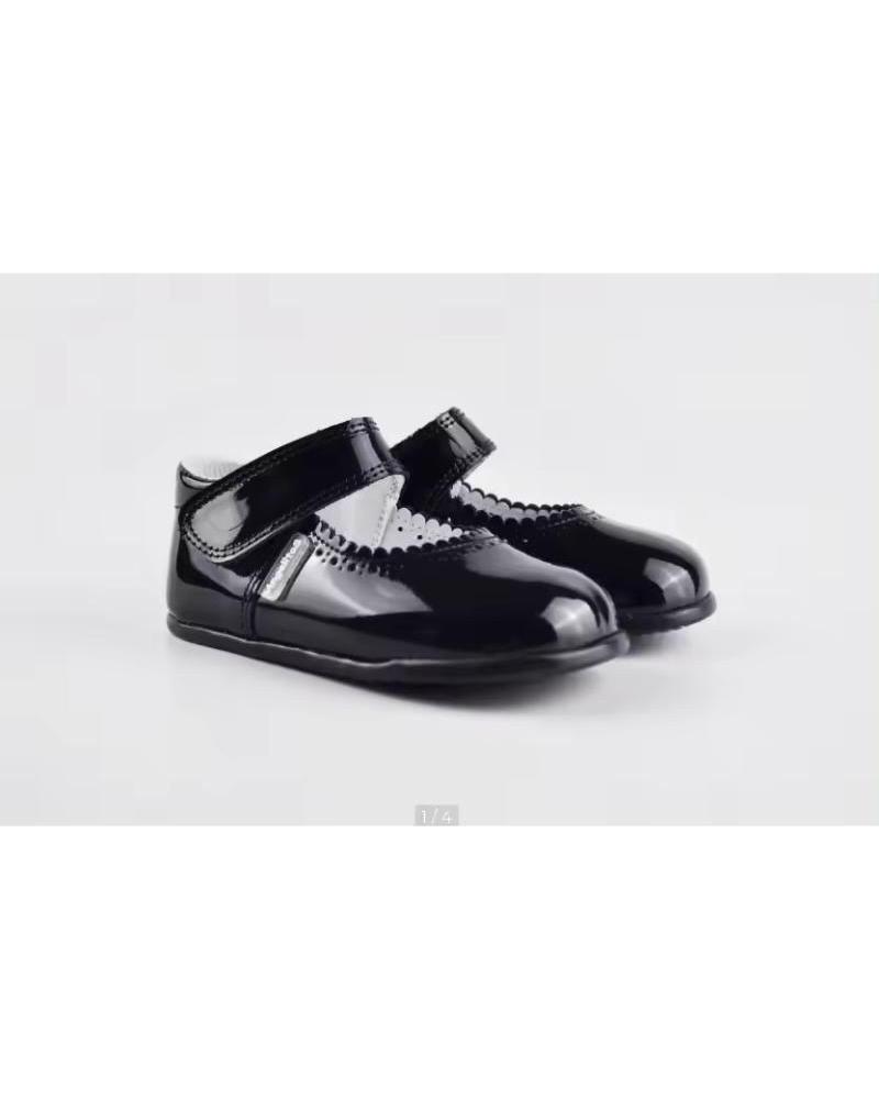 ANGELITOS PEPITO VERNIS RESPECTUEUX CUIR MODÈLE 541 BLEU AZUL