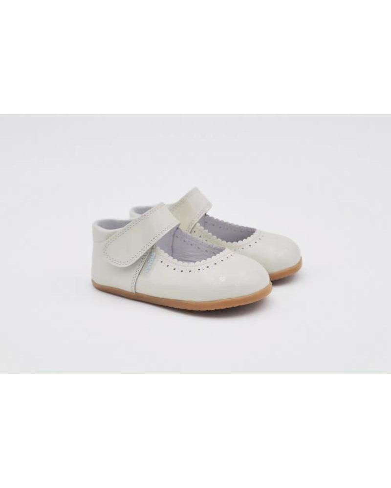 ANGELITOS PEPITO PATENT LEATHER RESPECTFUL LEATHER SHOE MODEL 541 BEIGE BEIGE