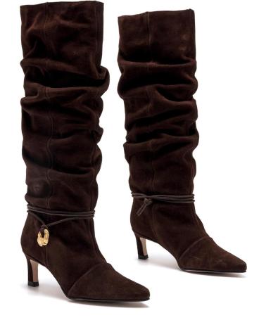 BOTA MTNG 55921 MARROM DE CANO ALTO COM DETALHE METÁLICO MARRóN