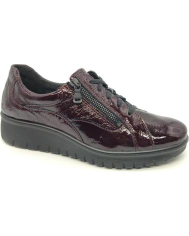 JOSEF SEIBEL 55322 BORDEAUX PATENT LEATHER SHOE WITH ZIPPER ROJO