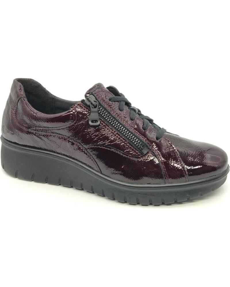 JOSEF SEIBEL 55322 BORDEAUX PATENT LEATHER SHOE WITH ZIPPER ROJO