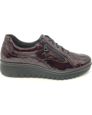 JOSEF SEIBEL 55322 BORDEAUX PATENT LEATHER SHOE WITH ZIPPER ROJO