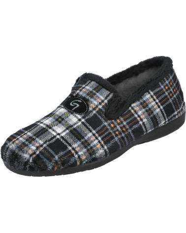 GARZON 6501-374 CHAUSSONS FERMÉS À CARREAUX NOIR NEGRO