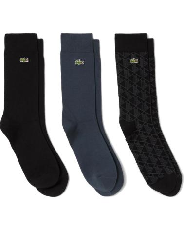 LACOSTE SOCKEN 3ER-PACK KROKODIL-STICKEREI SCHWARZ UND GRAU NAN