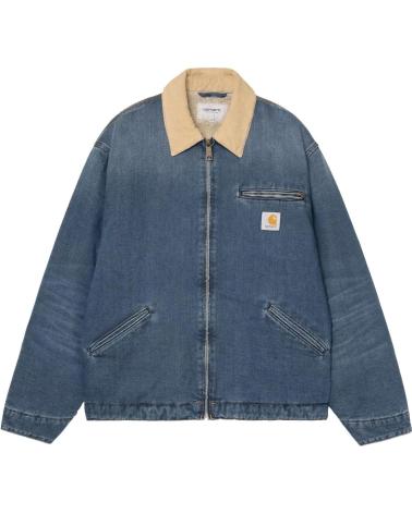 CARHARTT WIP OG DETROIT JACKET BLUE DUSTY H BROWN DARK USED NAN