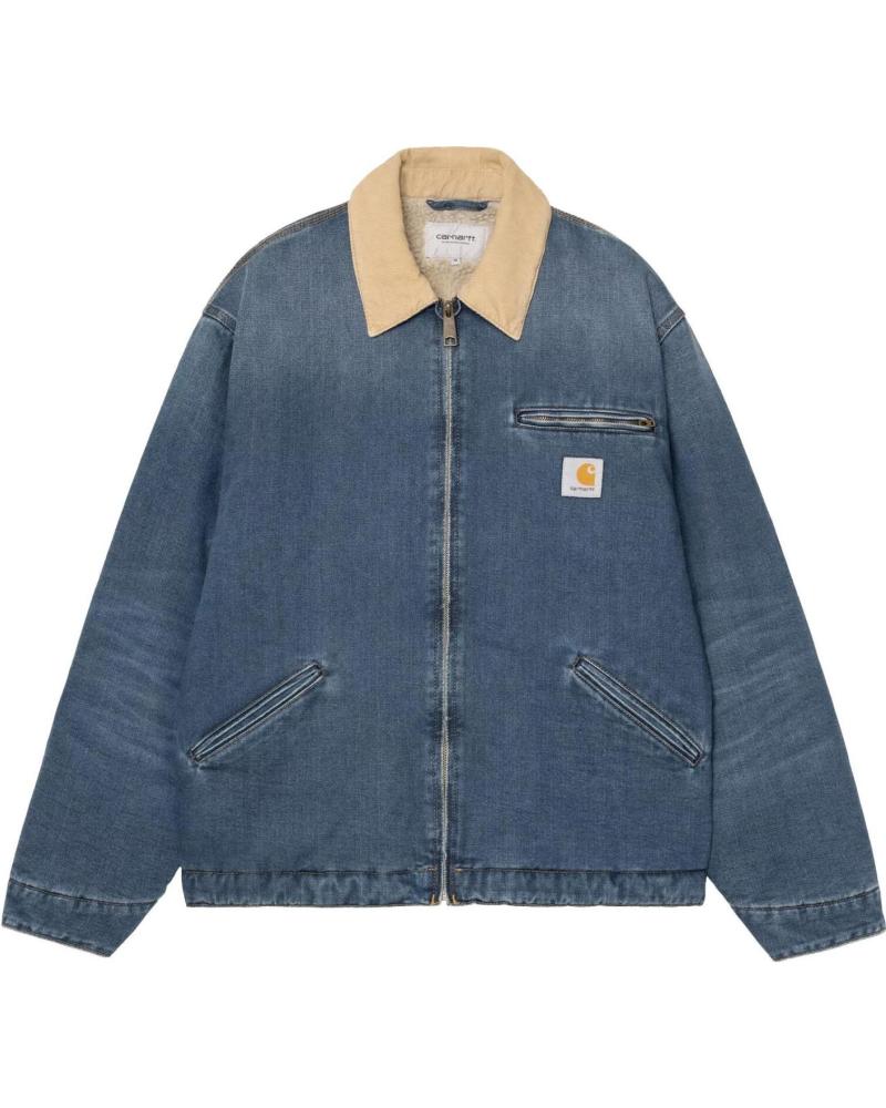 CARHARTT WIP OG DETROIT JACKET BLUE DUSTY H BROWN DARK USED NAN