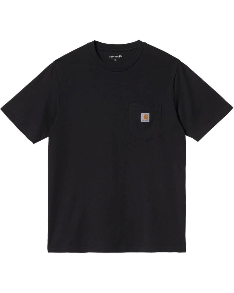 CARHARTT WIP KURZARM-T-SHIRT POCKET SCHWARZ MIT QUADRATISCHEM LOGO NEGRO
