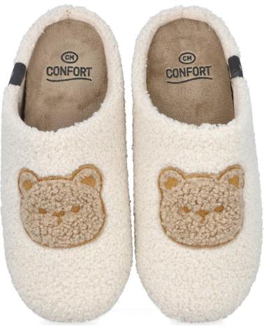 CALZAMUR PANTOFOLE MODELLO 50296 ECRÙ CON DESIGN ORSETTO CRUDO