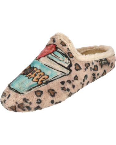 HAUSSCHUHE CALZAMUR 50314 BEIGE MIT KAFFEE-DESIGN BEIGE