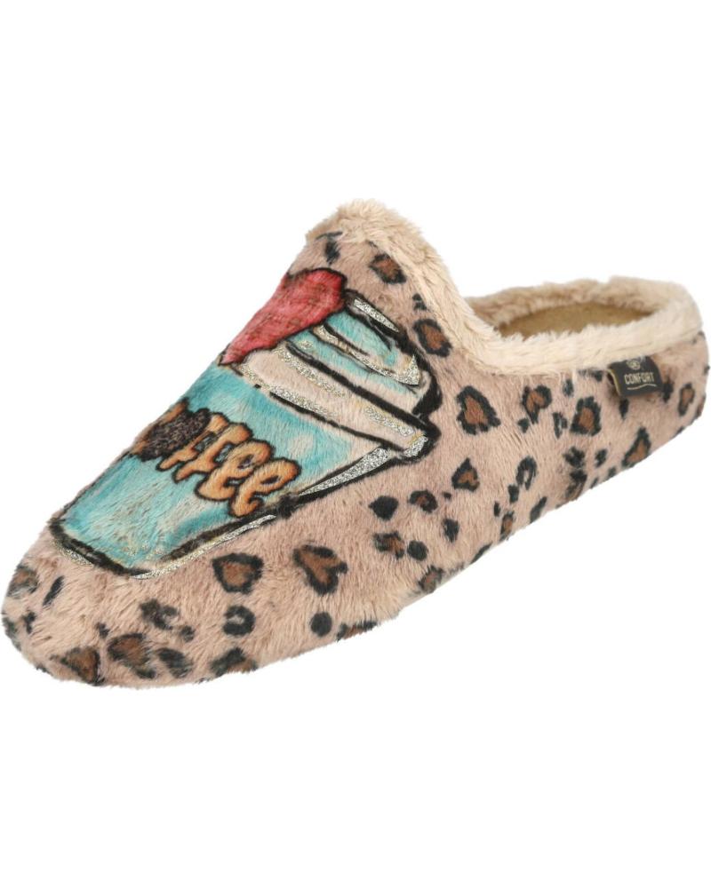 PANTOFOLE DA CASA CALZAMUR 50314 BEIGE CON DESIGN CAFFÈ BEIGE