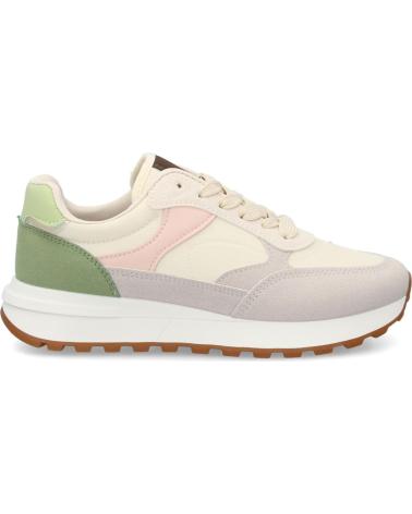 PUNTOSALAO SNEAKERS DEPORTIVAS TT-100 PARA MUJER - BEIGE CON DETALLES ROSA Y VERDE VARIOS COLORES