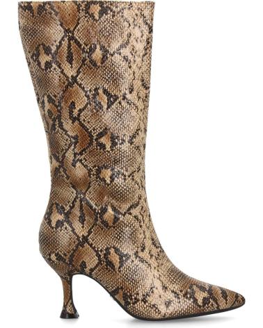 PUNTOSALAO BOTAS ALTAS CON TACÓN FINO S-5519 ESTAMPADO SERPIENTE KAKI VARIOS COLORES