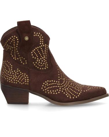 PUNTOSALAO BOTINES ESTILO CAMPERO TACON MEDIO DE MUJER COLOR MARRON A-5 VARIOS COLORES