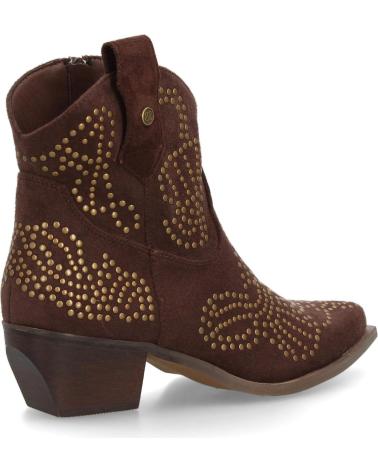 PUNTOSALAO BOTINES ESTILO CAMPERO TACON MEDIO DE MUJER COLOR MARRON A-5 VARIOS COLORES