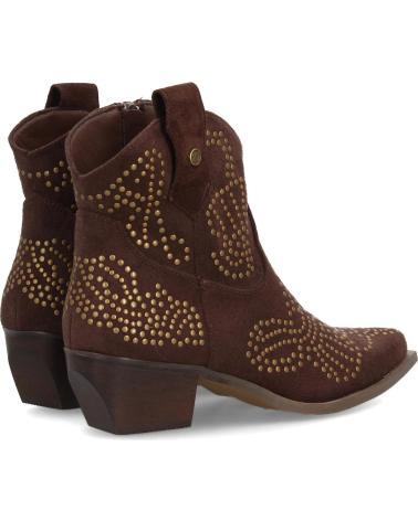 PUNTOSALAO BOTINES ESTILO CAMPERO TACON MEDIO DE MUJER COLOR MARRON A-5 VARIOS COLORES