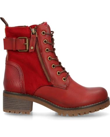 PUNTOSALAO BOTINES ESTILO LENADOR TACON MEDIO DE MUJER COLOR ROJO 8126 VARIOS COLORES