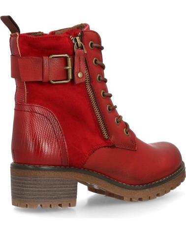 PUNTOSALAO BOTINES ESTILO LENADOR TACON MEDIO DE MUJER COLOR ROJO 8126 VARIOS COLORES