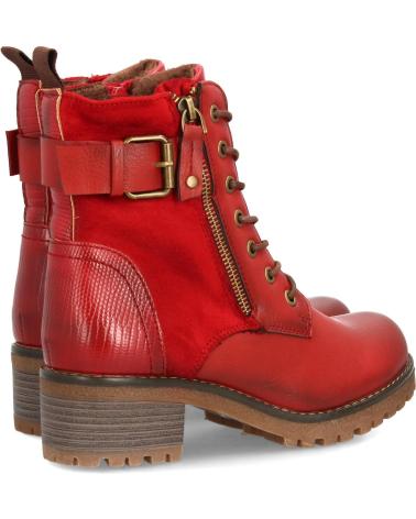 PUNTOSALAO BOTINES ESTILO LENADOR TACON MEDIO DE MUJER COLOR ROJO 8126 VARIOS COLORES