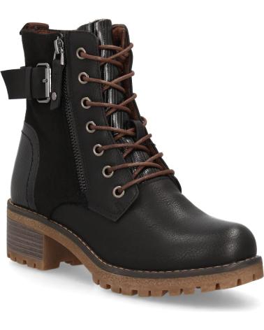 PUNTOSALAO BOTINES ESTILO LENADOR TACON MEDIO DE MUJER COLOR NEGRO 8126 VARIOS COLORES