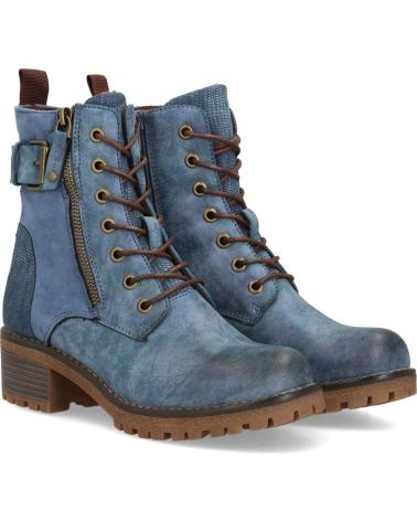 PUNTOSALAO BOTINES ESTILO LENADOR TACON MEDIO DE MUJER COLOR AZUL 8126 VARIOS COLORES