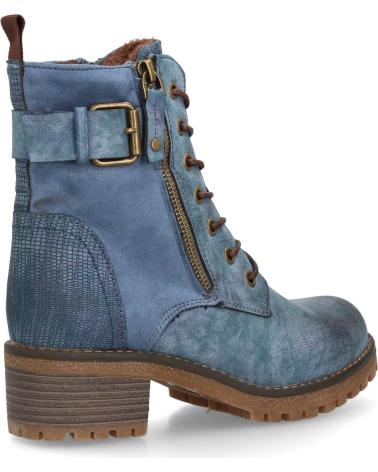 PUNTOSALAO BOTINES ESTILO LENADOR TACON MEDIO DE MUJER COLOR AZUL 8126 VARIOS COLORES