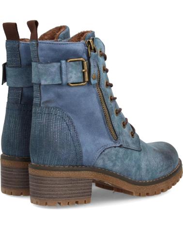PUNTOSALAO BOTINES ESTILO LENADOR TACON MEDIO DE MUJER COLOR AZUL 8126 VARIOS COLORES