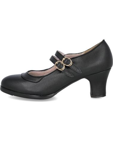 ZAPATO FLAMENCO BUBBLE BOBBLE EL ROCÍO 11907 DOBLE SUELA 2 CORREAS NEGRO NEGRO