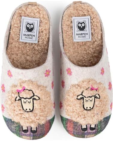 ZAPATILLAS DE CASA MARPEN OVEJA CRUDO CRUDO