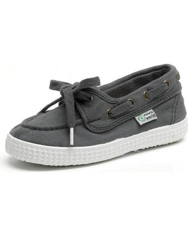 NATURAL WORLD 472E KIDS' BOAT SHOE GREY GRIS