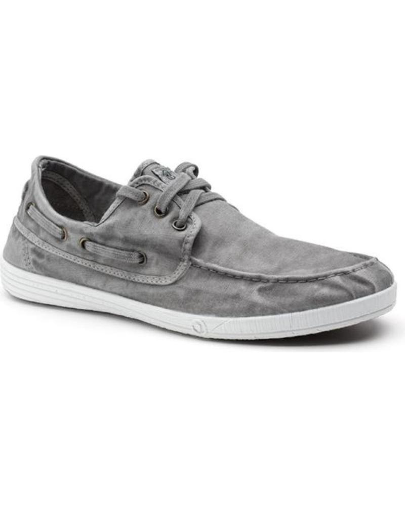 NATURAL WORLD BOAT SHOE 3303E ORGANIC CANVAS - GREY GRIS