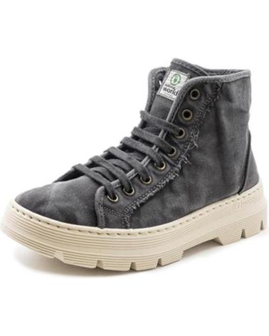 BOTAS VEGANAS NATURAL WORLD 7101E DE LONA EM PRETO NEGRO