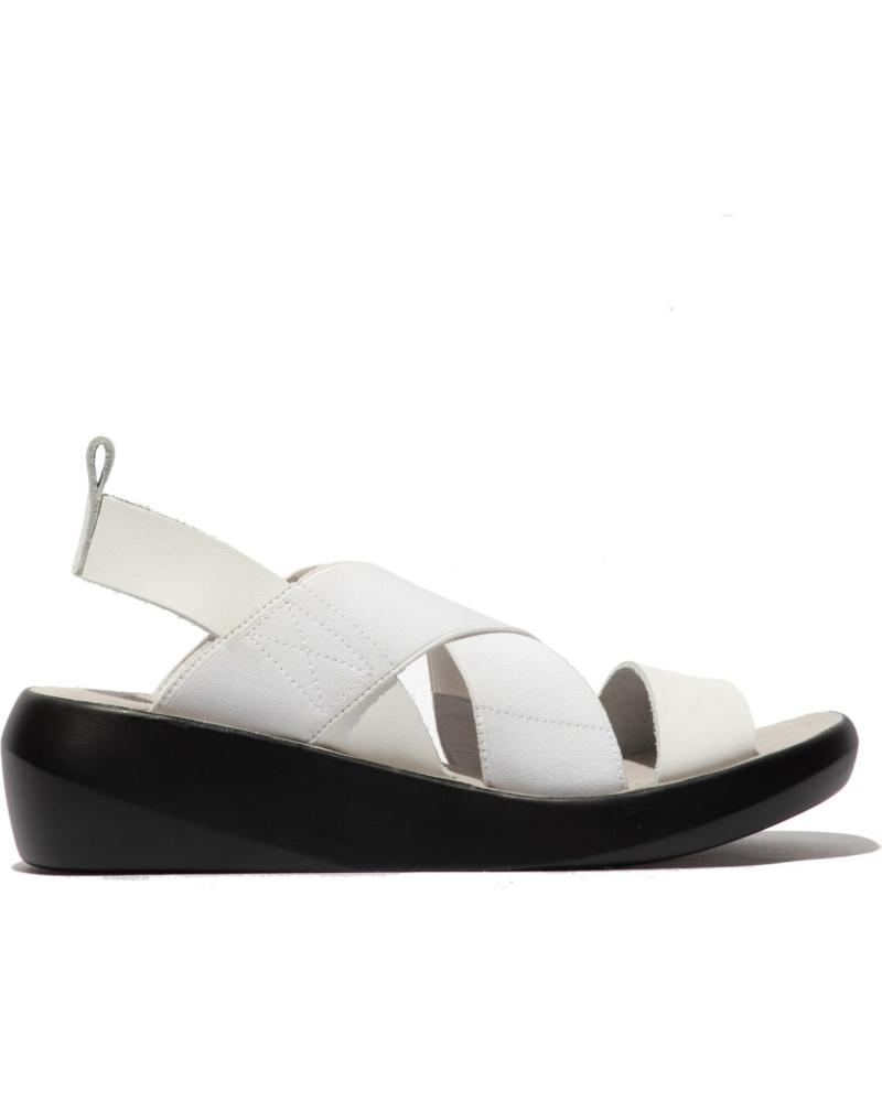 FLY LONDON BAJI 848 WHITE WEDGE SANDAL BLANCO