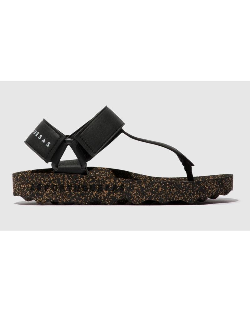 ASPORTUGUESAS FIZZ L BLACK TOE-THONG SANDAL FOR WOMEN NEGRO